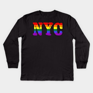 NYC Pride Rainbow Flag Kids Long Sleeve T-Shirt